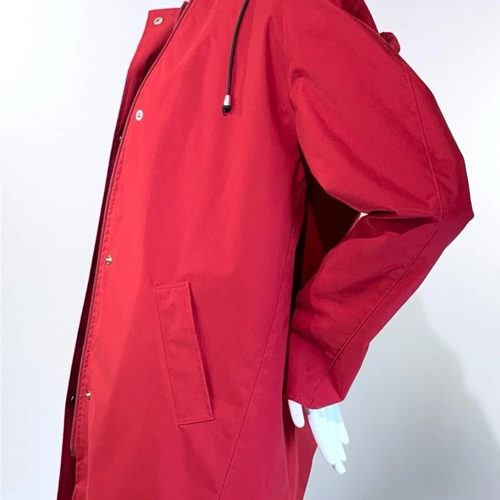 BURBERRY London Red Nova Check Trench Coat w/Wool Removable Lining & Hood Small - Picture 5 of 8